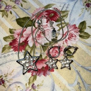J Lo Star Crystal Necklace and Earrings